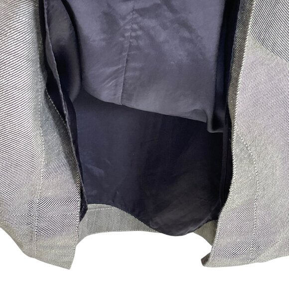 Theory Structured T Twill Linen Short Sleeve Midi Shift Dress Gray Size L Lined - Picture 13 of 16